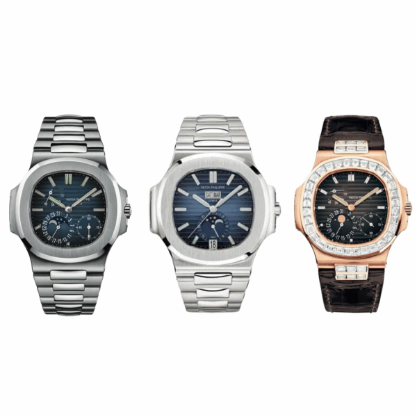 Combo di 3 orologi Patek Philippe Moon Phase + Patek Philippe Baguette + Patek Philippe