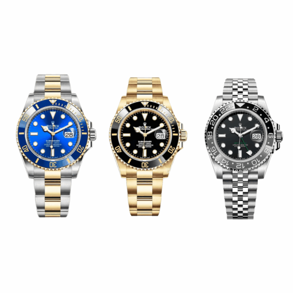 Combo di 3 orologi  Rolex Submariner Bluesy Blue +Rolex GMT Master ll Automatic Black + Rolex Submariner Date Two Tone Oyster