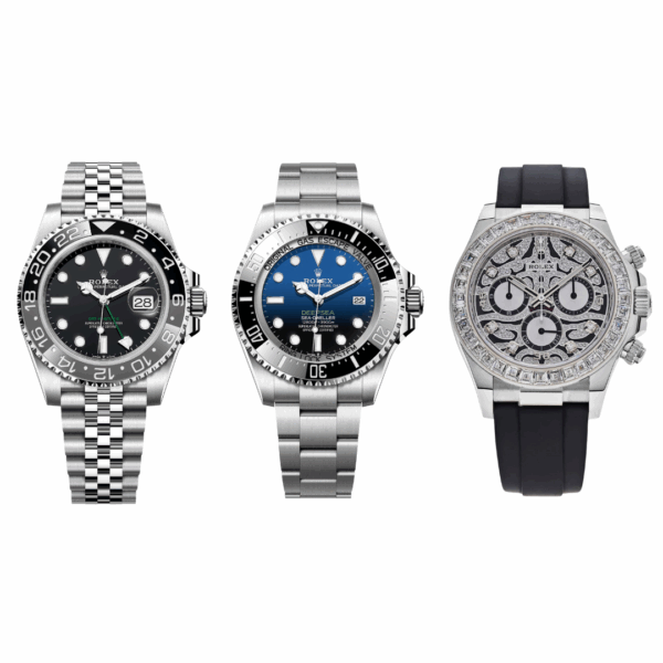Combo di 3 orologi   Rolex Submariner Date Two Tone Oyster + Rolex Daytona Tigre + GMT-Master II